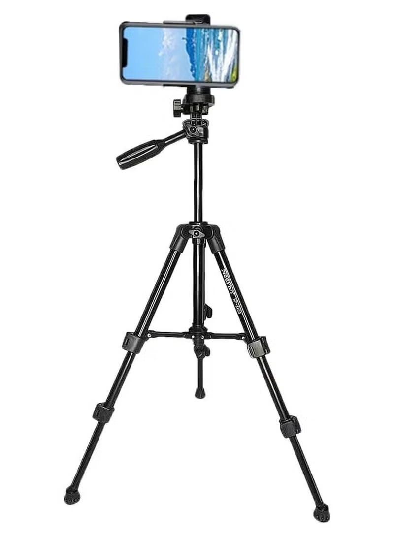 ني فو حامل ثلاثي احترافي NP-3180 عالي الجودة HP/Camera ABS+PC DSLR Universal ممتد حتى 1360 مم مطوي حتى 500 مم لوحة تحرير سريعة مع برغي 1/4 بوصة - Image 1